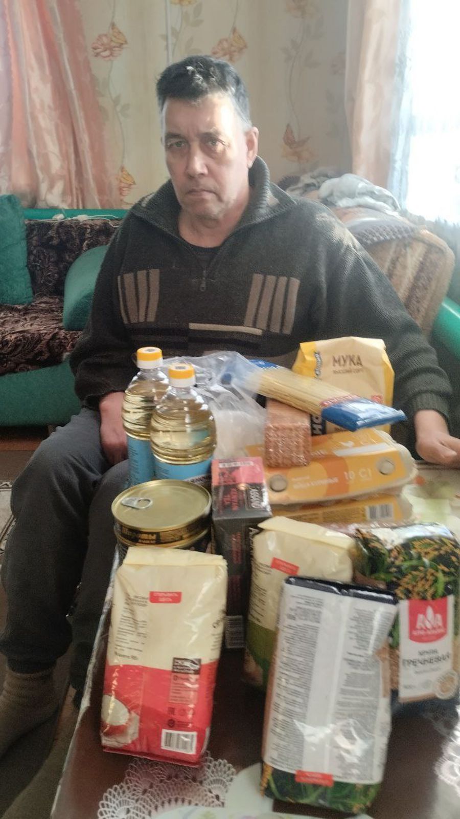 Продуктовый набор получил наш подопечный из деревни Яманаки — Прокопьев Андрей Ильич.