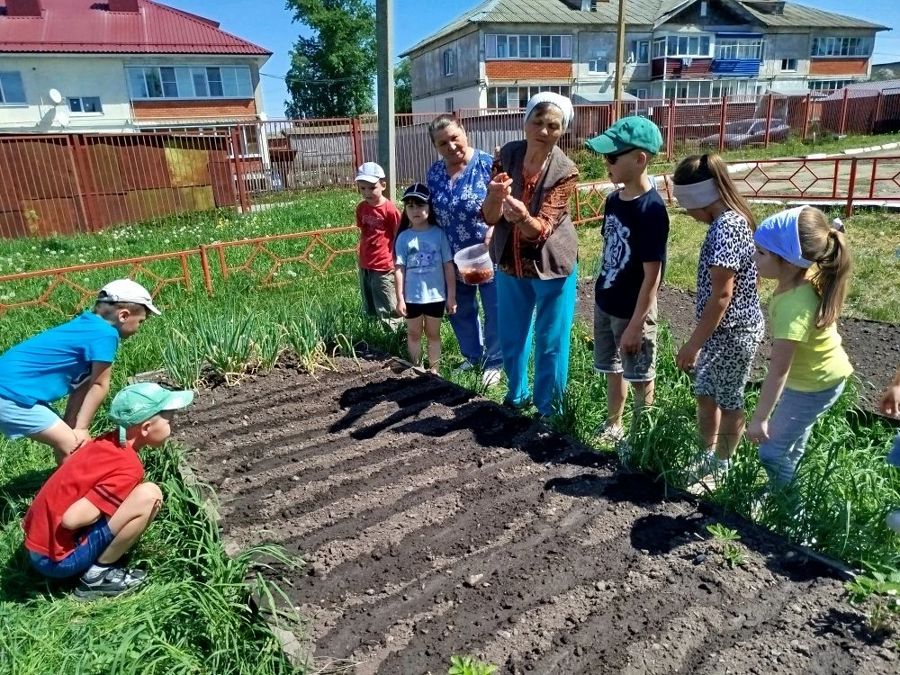 Крепкая семья: как дети и бабушки вместе сажали огород.