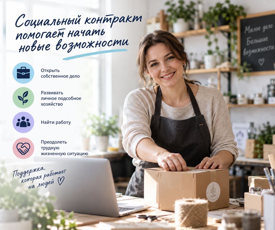 Социальный контракт помогает сделать первый шаг к более стабильному доходу
